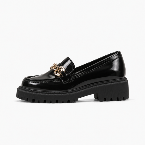 Womens Chain Platform Loafers