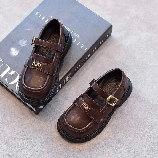 Girls' PU Leather School Loafers