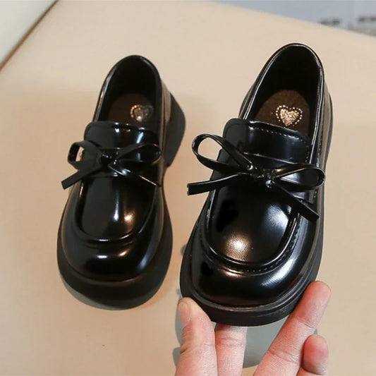 Kids' Black Thick Sole School Loafers