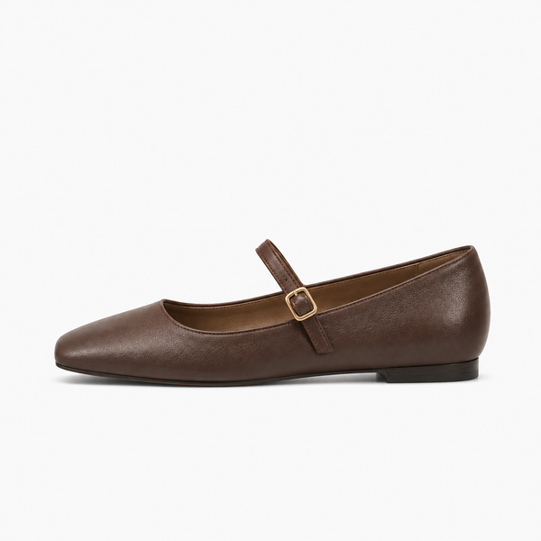 Womens Square Toe Mary Jane Flats