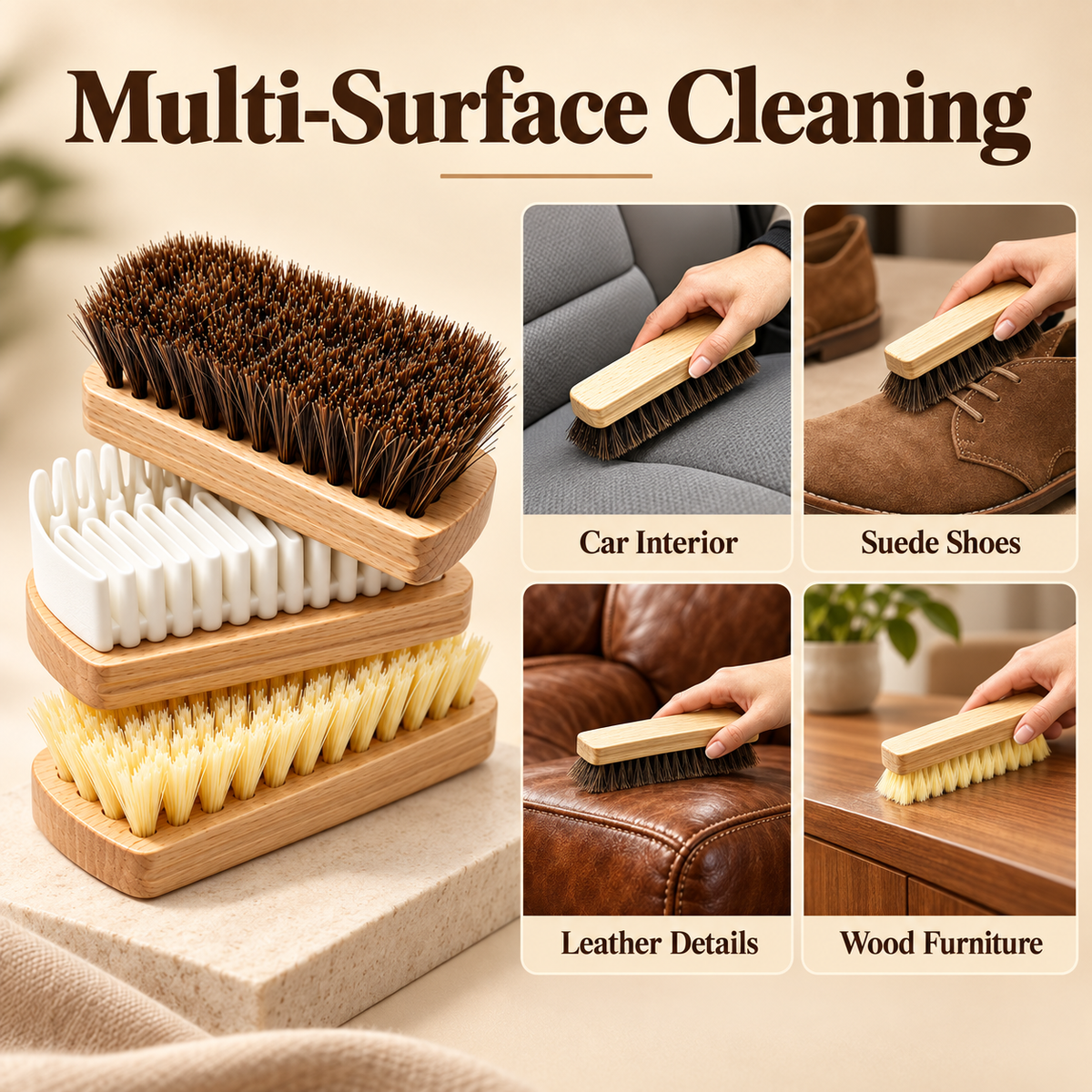 Multi Surface Suede Cleaning Brushes side view - women's shoes UK