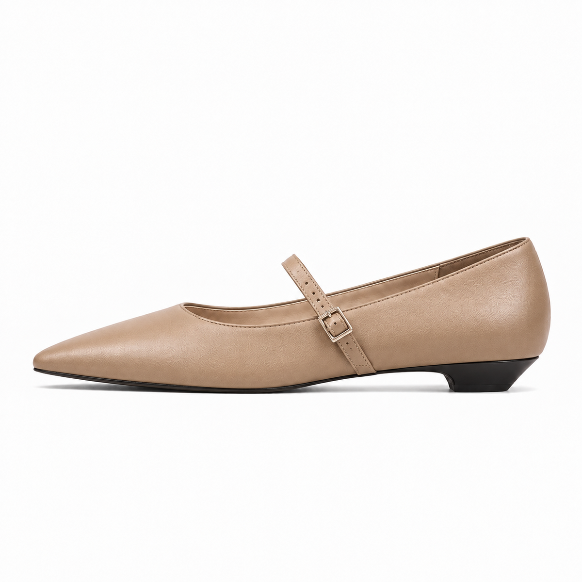 Beige Womens Mary Jane Buckle Leather Ballet Flats - Mary Jane ballet flats UK