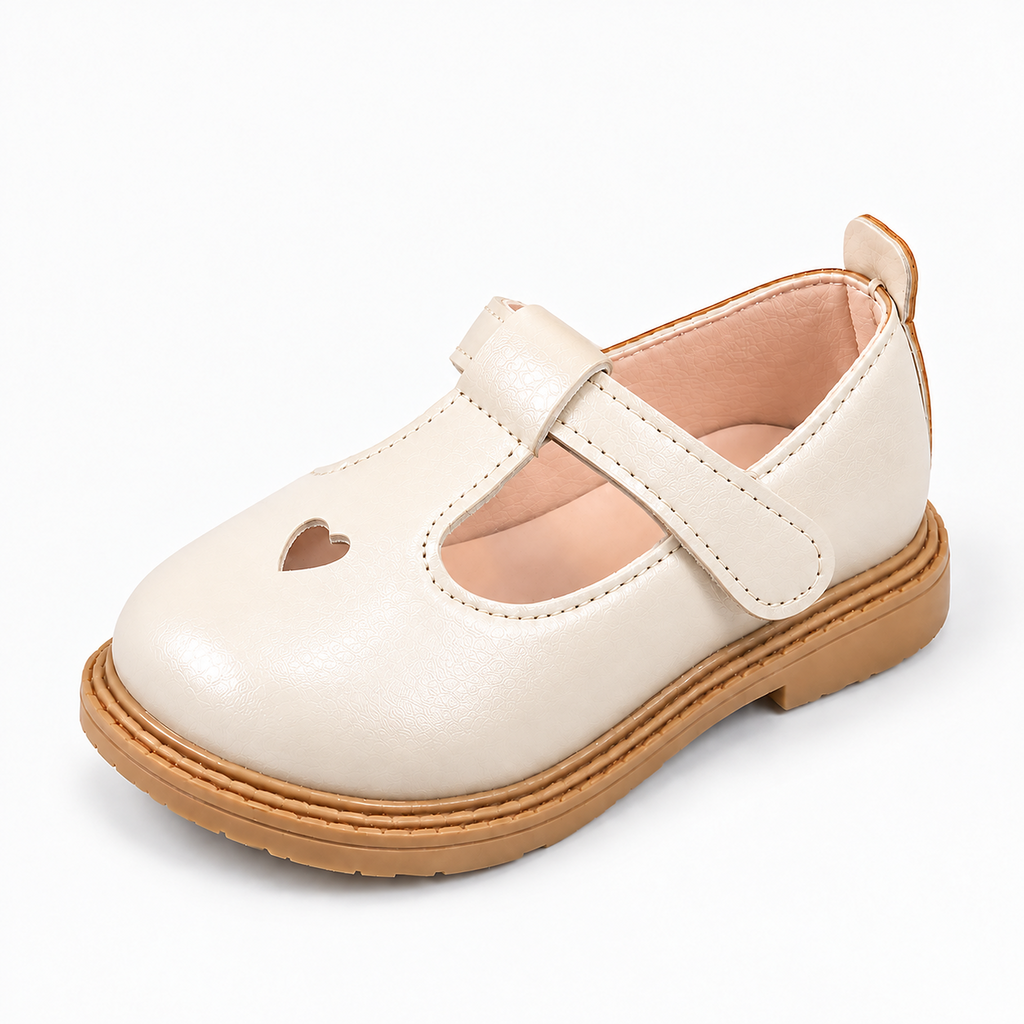 Beige Kids Strappy Woven Leather Ballet Flats - kids leather Mary Jane ballet flats with tan sole