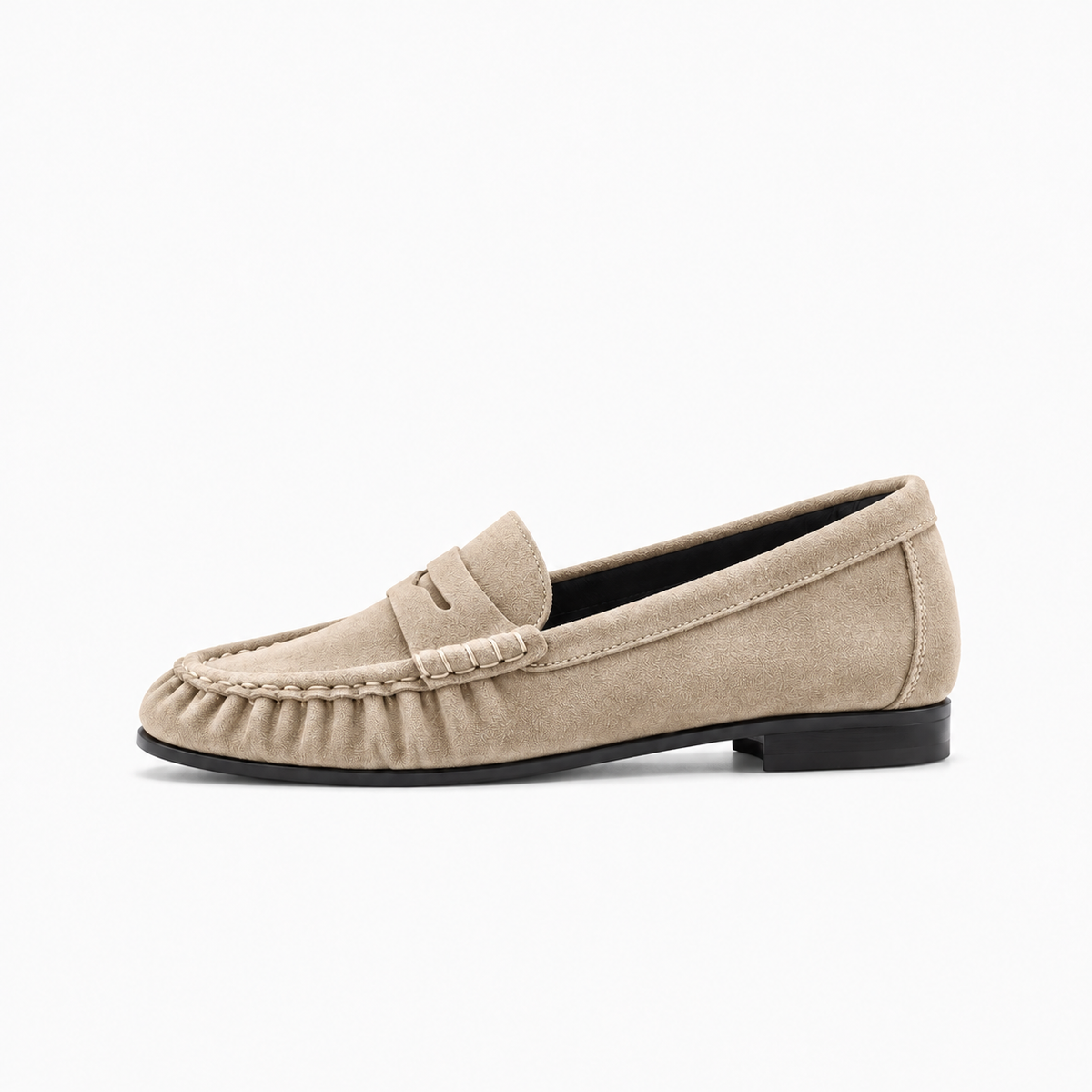 Beige Womens Leather Retro Loafers - women's leather loafers UK