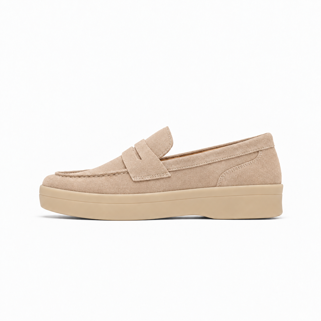 Beige Womens Suede Leather Loafers - women's suede loafers UK