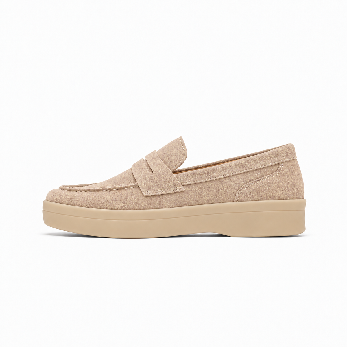 Beige Womens Suede Leather Loafers - women's suede loafers UK