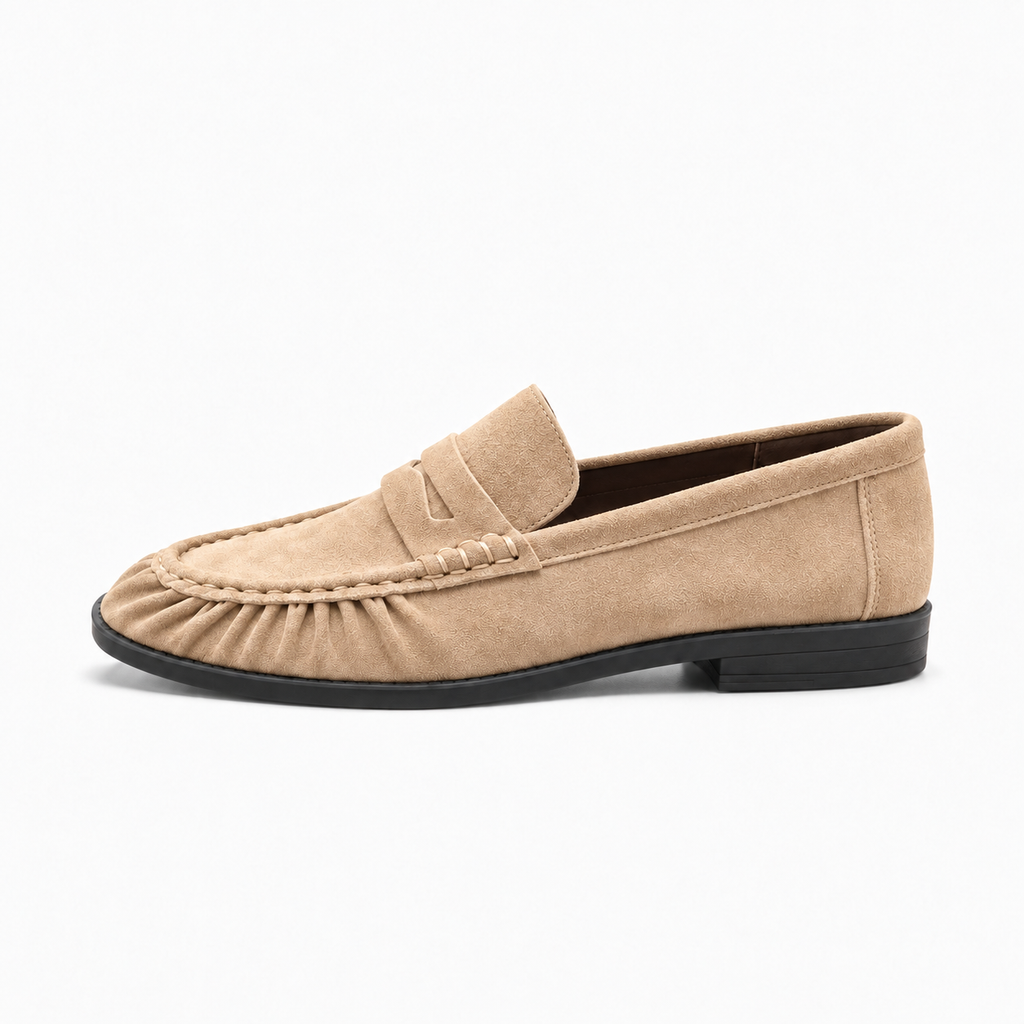 Beige Womens Tassel Suede Comfort Everyday Loafers - women's suede loafers UK