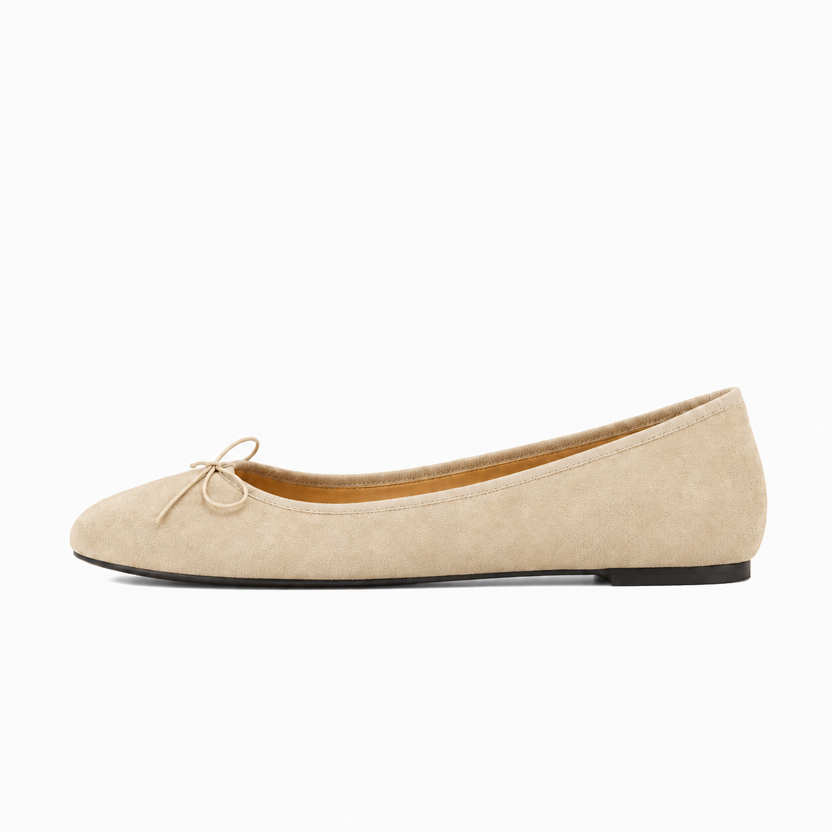 Beige Womens Butterfly Bow Everyday Ballet Flats - women's ballet flats UK