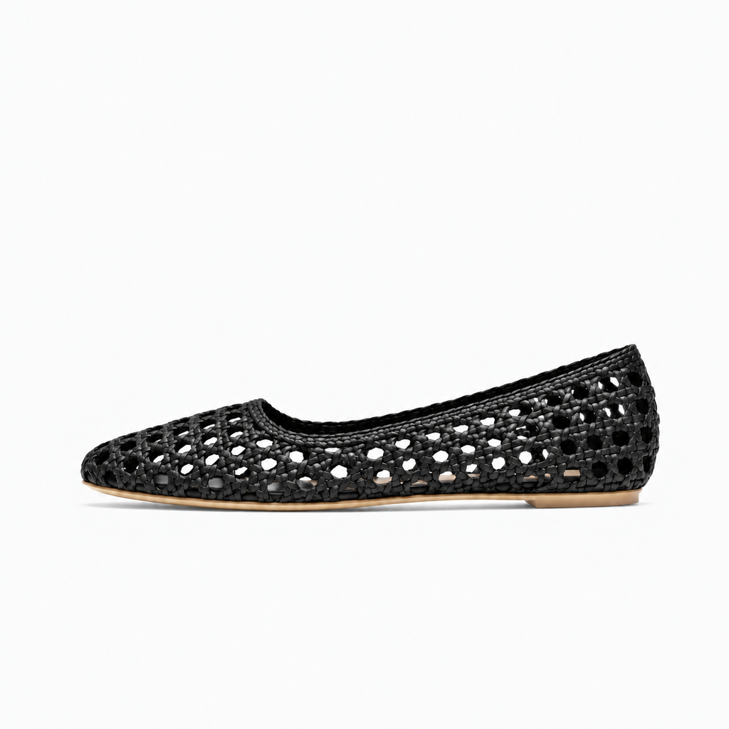 Black Womens Leather Woven Loafers - women's leather loafers UK