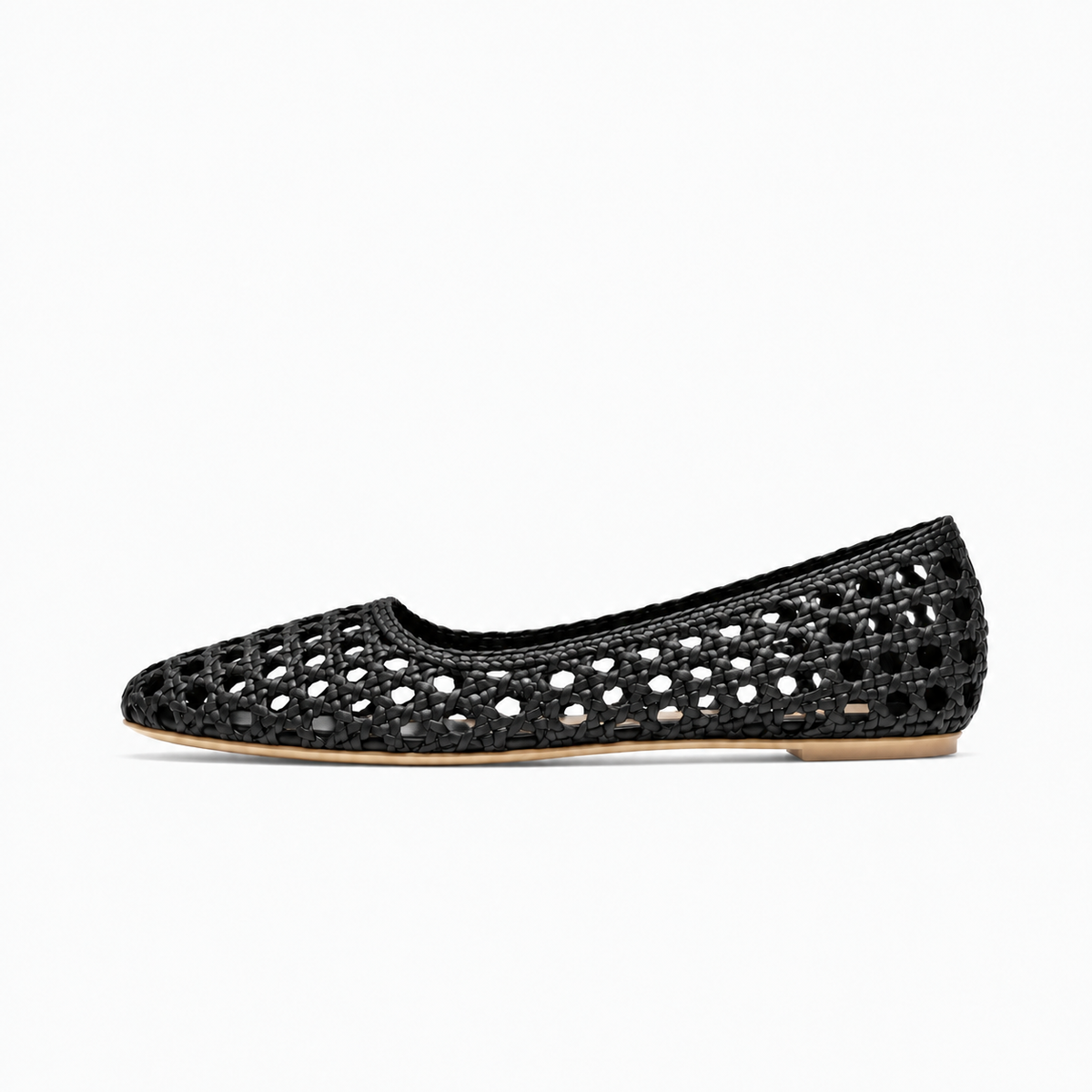 Black Womens Leather Woven Loafers - women's leather loafers UK