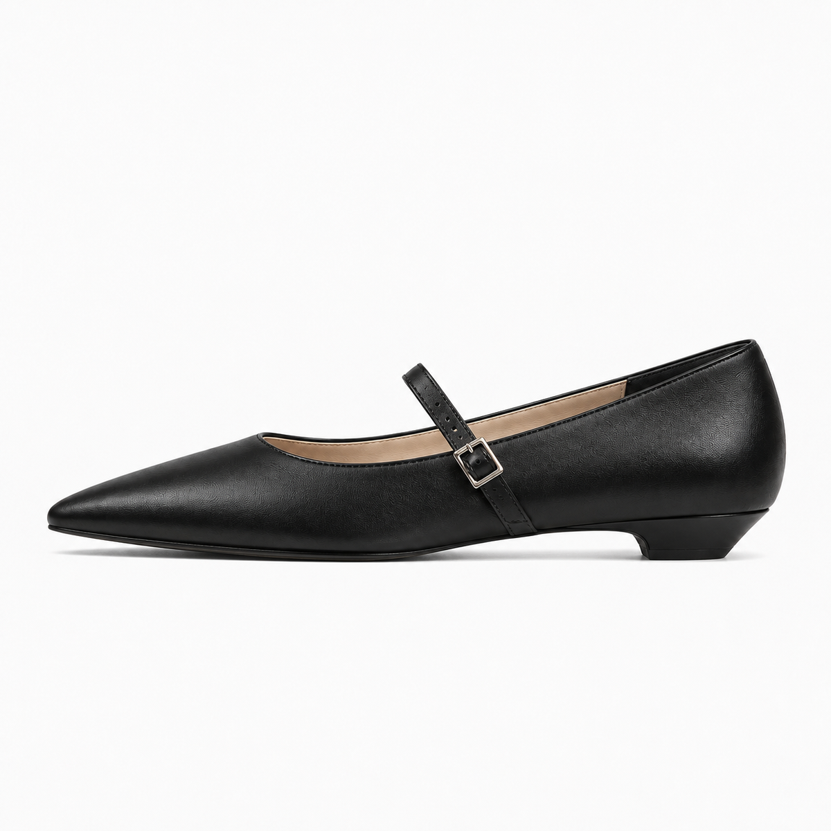Black Womens Mary Jane Buckle Leather Ballet Flats - Mary Jane ballet flats UK