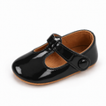 Black Baby Leather Non Slip Ballet Flats - baby ballet flats UK