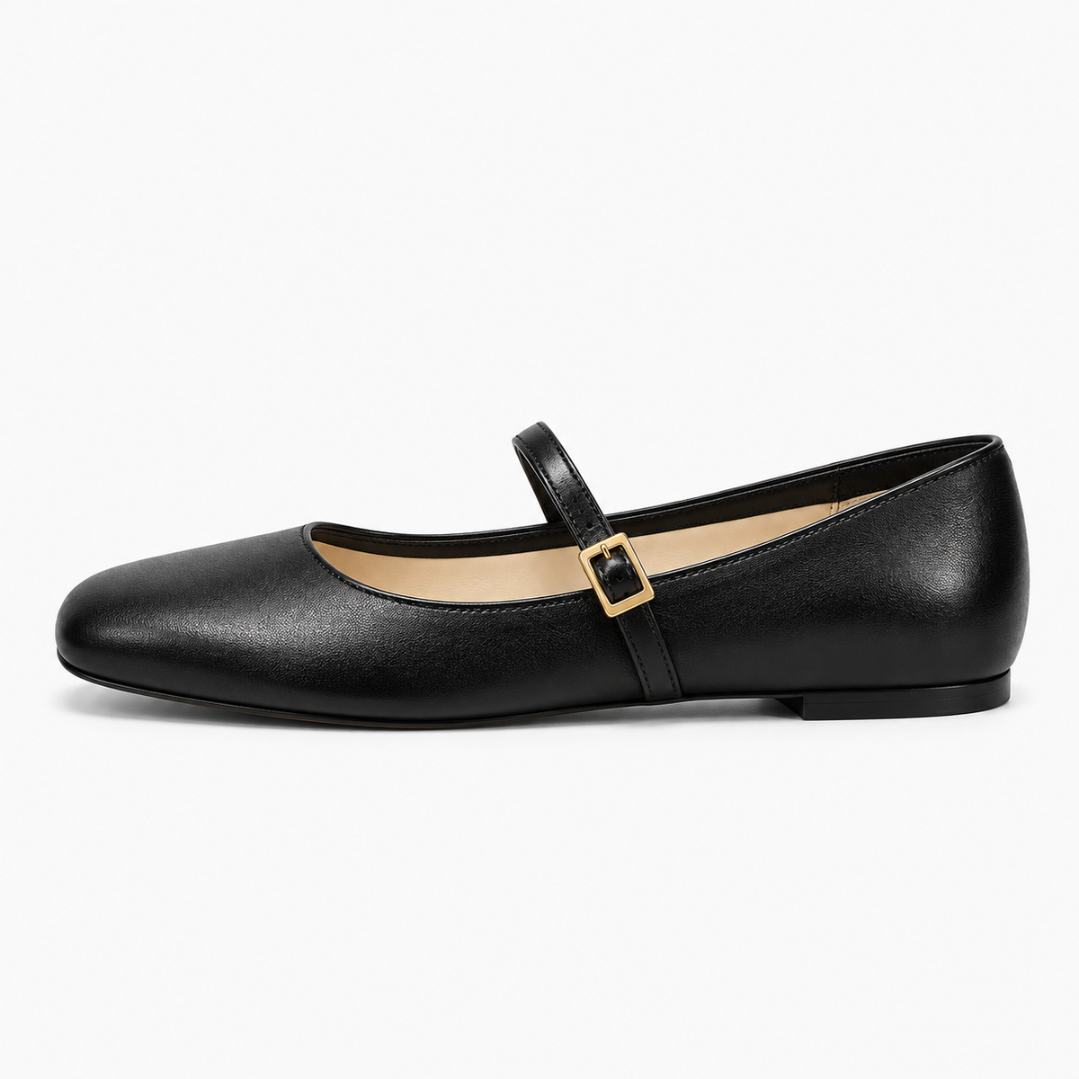 Black Womens Square Toe Retro Ballet Flats - women's ballet flats UK