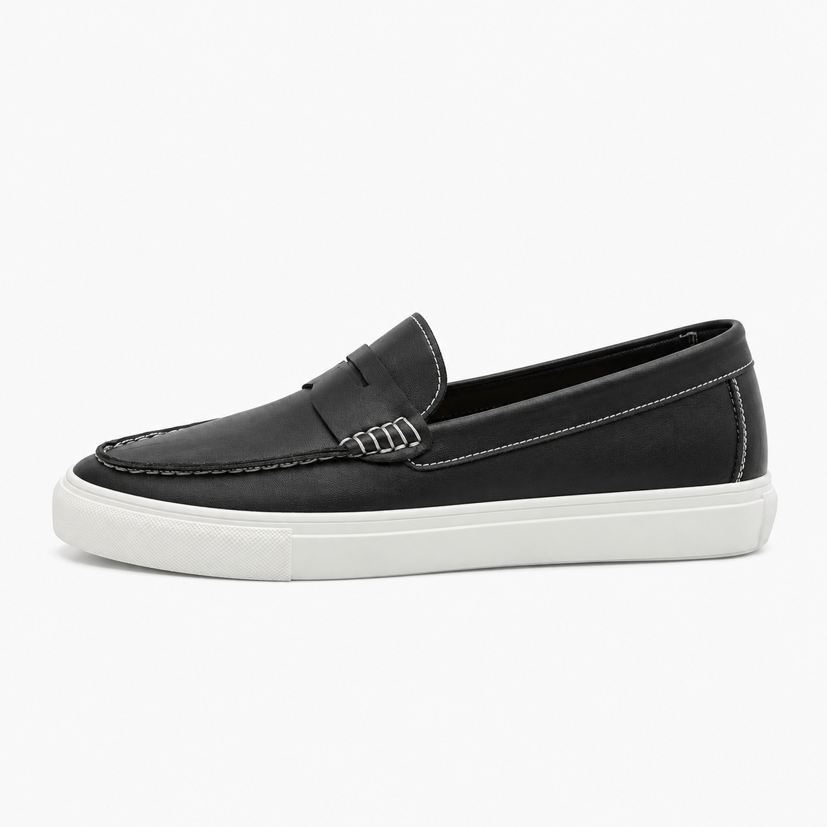 Black Womens Leather Breathable Summer Loafers - women's leather loafers UK