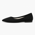 Black Womens Pointed Toe Knit Ballet Flats - women's ballet flats UK