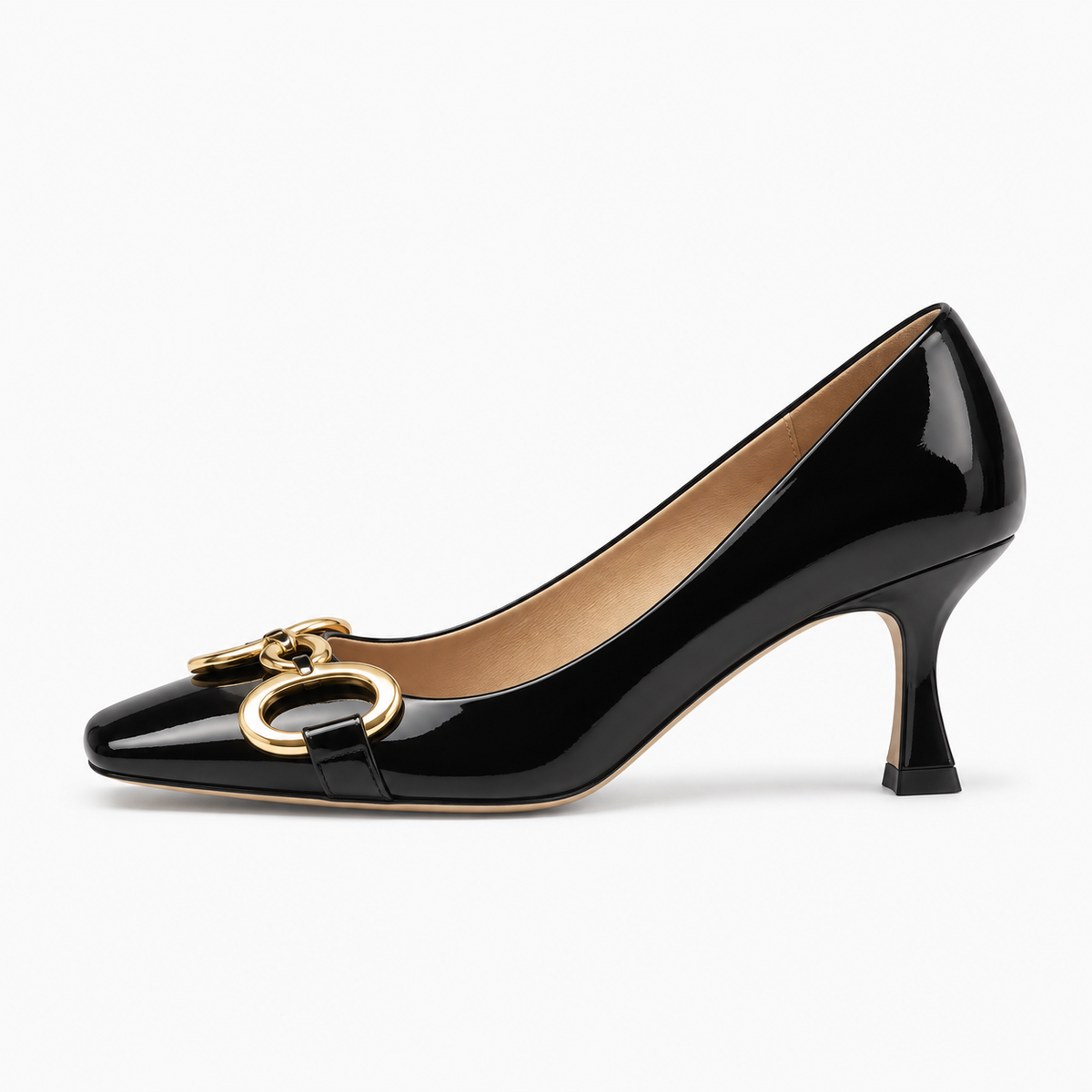 Black 3 inch Womens Mary Jane Square Toe Soft Sole Ballet Flats - Mary Jane ballet flats UK