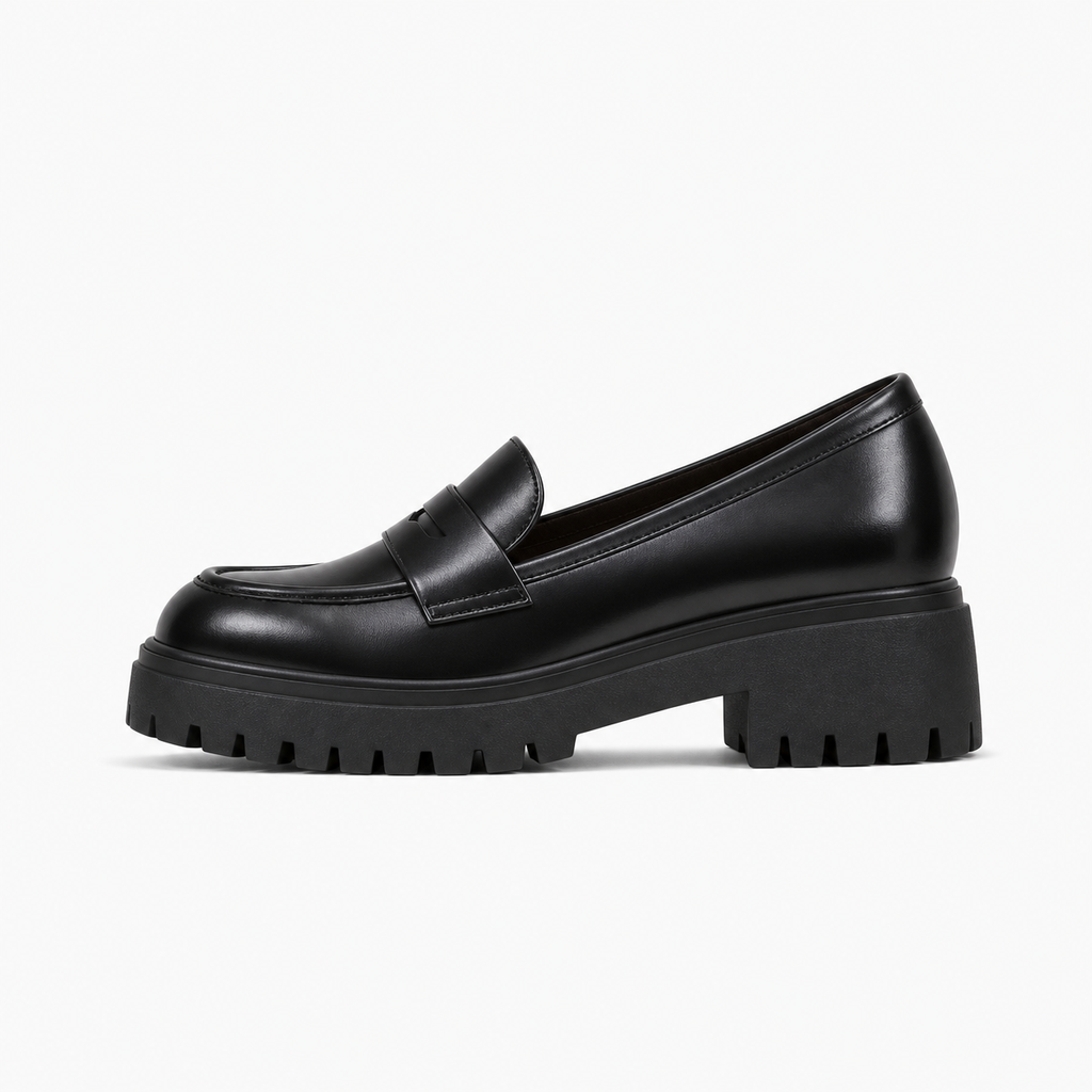 Black Womens Platform Loafers - women's loafers UK