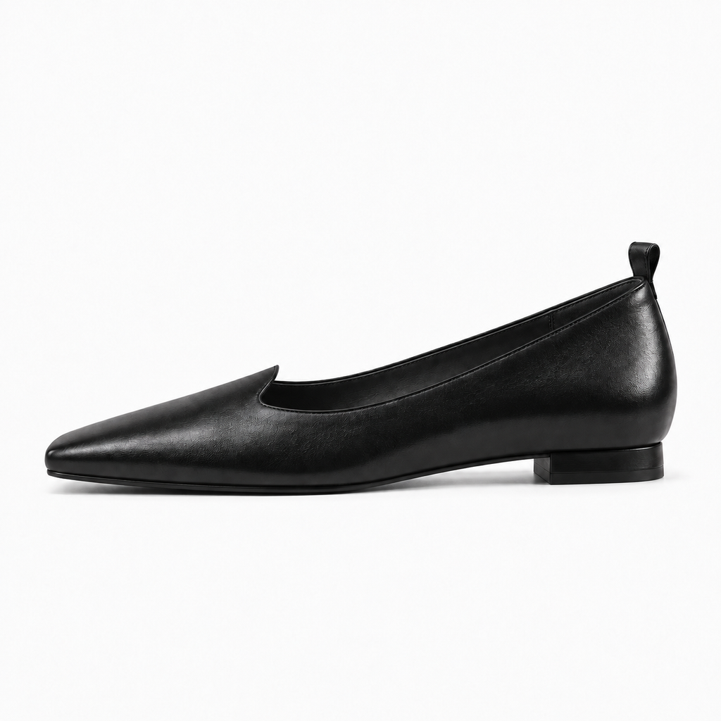 Black Womens Square Toe Loafers - women's loafers UK