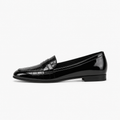 Black Womens Patent Leather Loafers - women's leather loafers UK