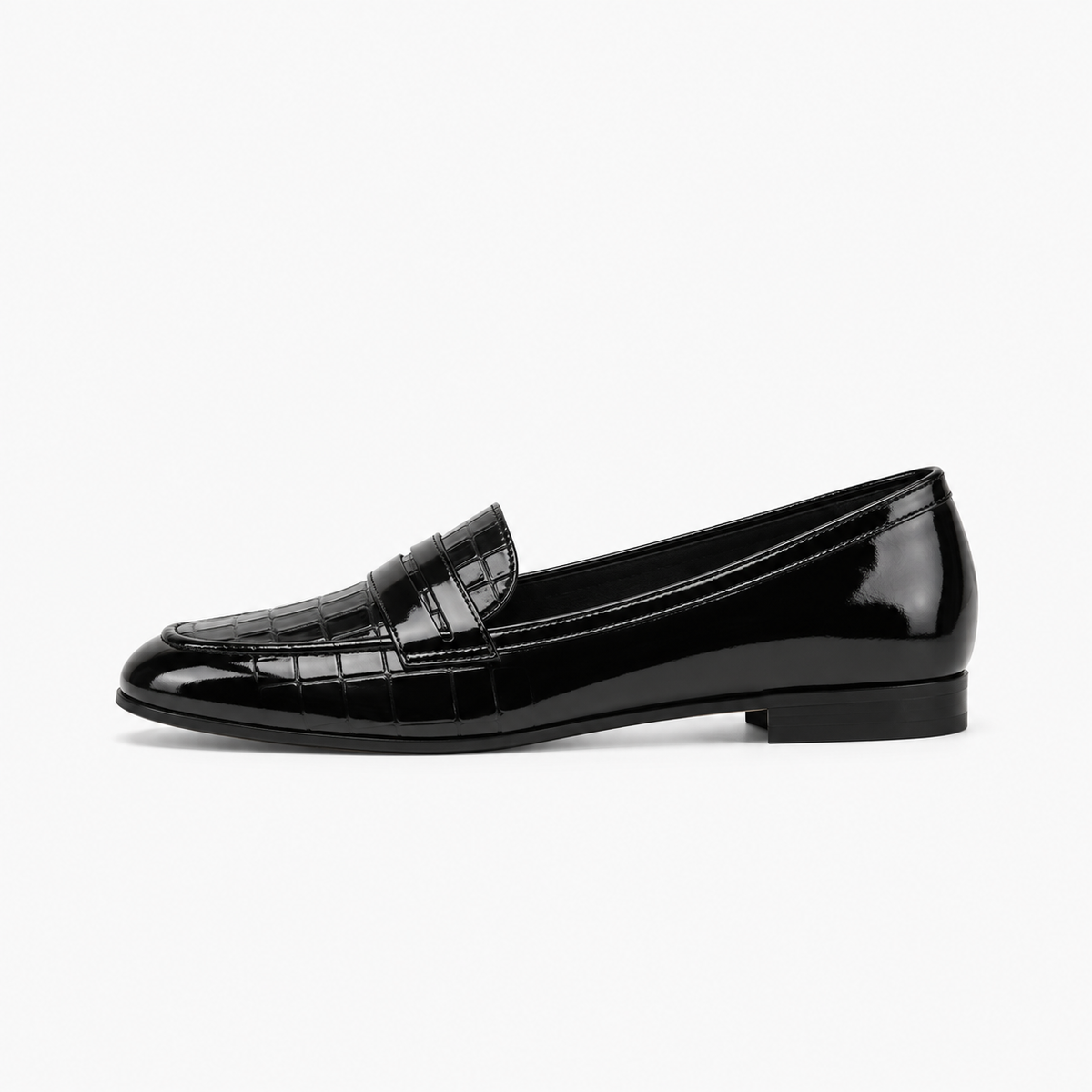 Black Womens Patent Leather Loafers - women's leather loafers UK