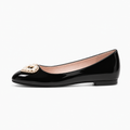Black Womens Pearl Heart Ballet Flats - ballet flats UK
