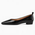 Black Womens Patent Leather Square Toe Ballet Flats - women's ballet flats UK