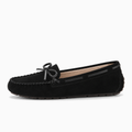 Black Womens Leather Driving Loafers - women's leather loafers UK