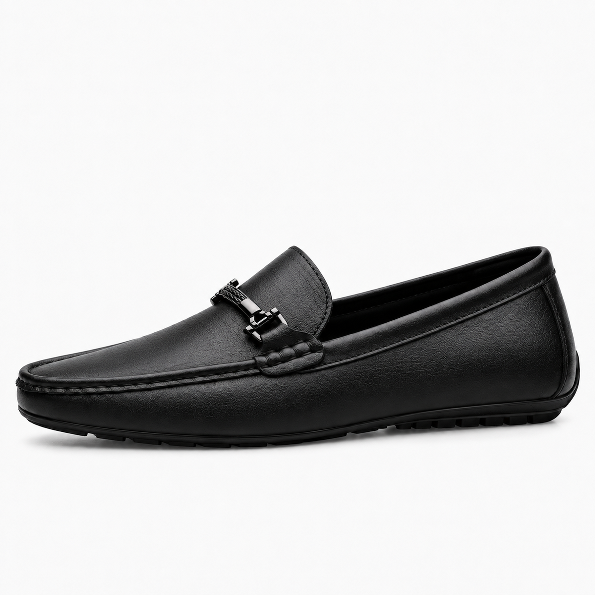 Black Womens Leather Driving Everyday Loafers - women's leather loafers UK