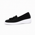Black Womens Tassel Chunky Loafers - women's loafers UK