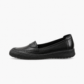 Black Womens Mary Jane Bow Leather Ballet Flats - Mary Jane ballet flats UK