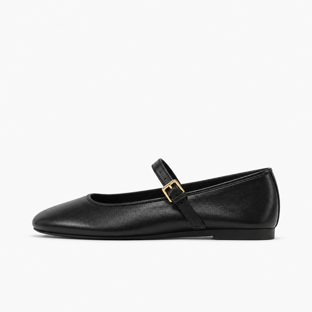Black Womens Round Toe Black Ballet Flats - women's ballet flats UK