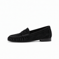Black Womens Leather Retro Loafers - women's leather loafers UK