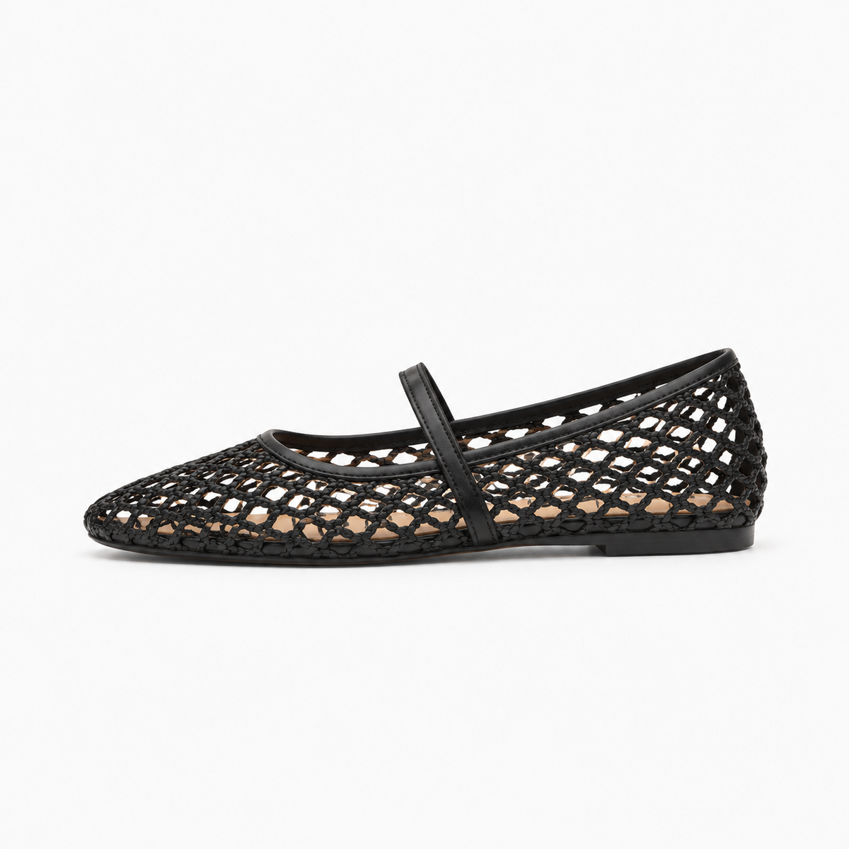Black Womens Mesh Hollow Out Loafers - women's loafers UK