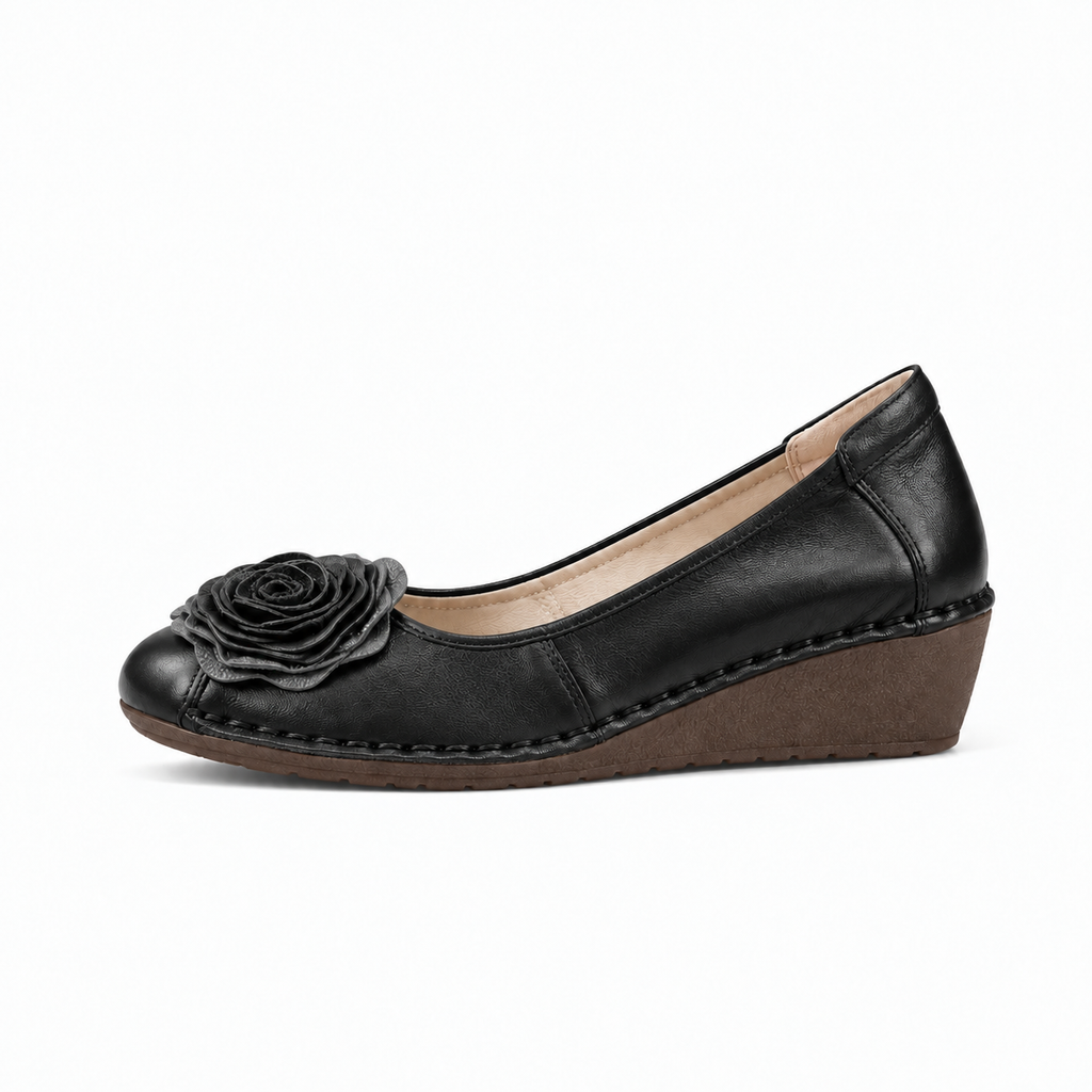 Black Womens Wedge Loafers - women's loafers UK