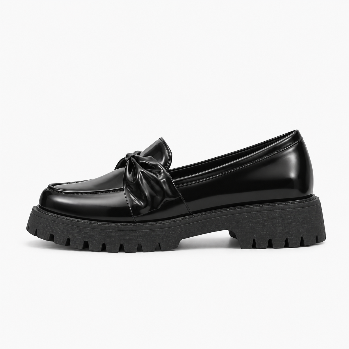 Black Womens Leather Round Toe Breathable Ballet Flats - women's ballet flats UK
