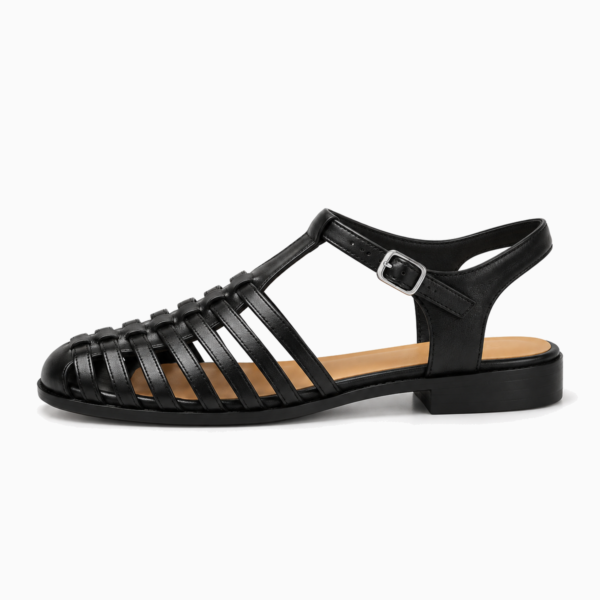 Black Womens Woven Ankle Strap Ballet Flats - woven ballet flats UK