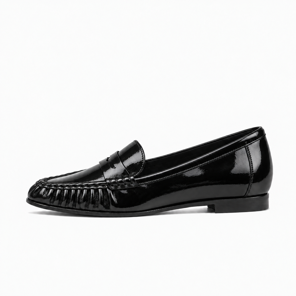 Black Patent Leather Womens Leather Comfort Loafers - women's leather loafers UK