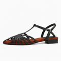 Black Womens Pointed Cut Out Ballet Flats - pointed toe ballet flats UK