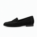 Black Suede Womens Leather Comfort Loafers - women's leather loafers UK