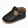 Black Baby Mary Jane Pre Walker Shoes with buckle strap, soft baby first walking shoes