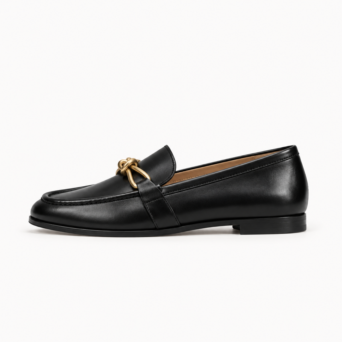 Black Womens Horsebit Chain Loafers - womens loafers UK