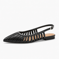 Black Womens Pointed Toe Slingback Ballet Flats - women's ballet flats UK