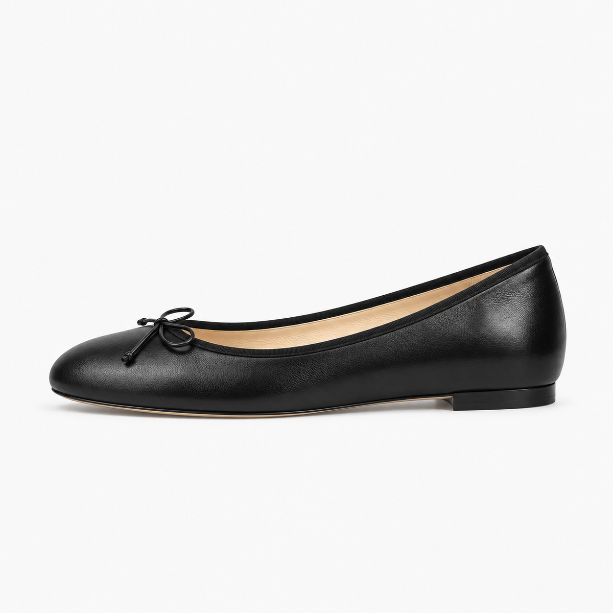 Black Womens Bow Round Toe Ballet Flats - women's ballet flats UK