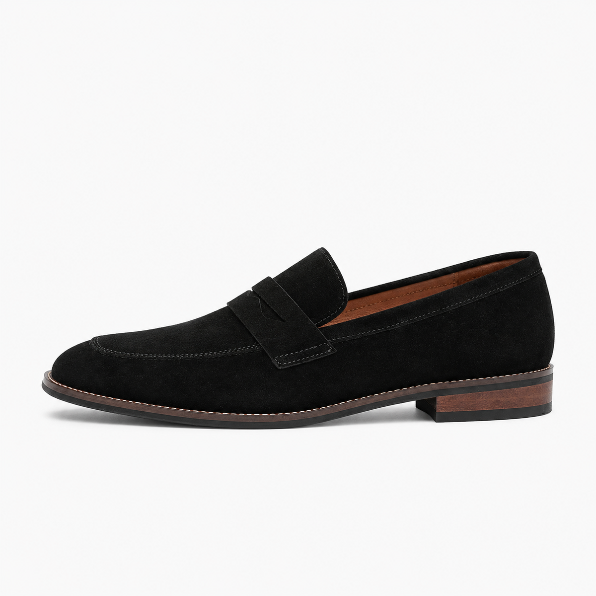 Black Womens Suede Leather Retro Loafers - women's suede loafers UK