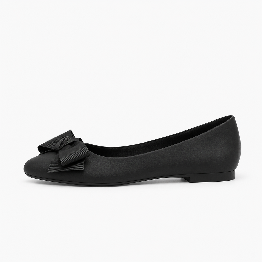 Black Womens Bow Ballet Flats - women's ballet flats UK
