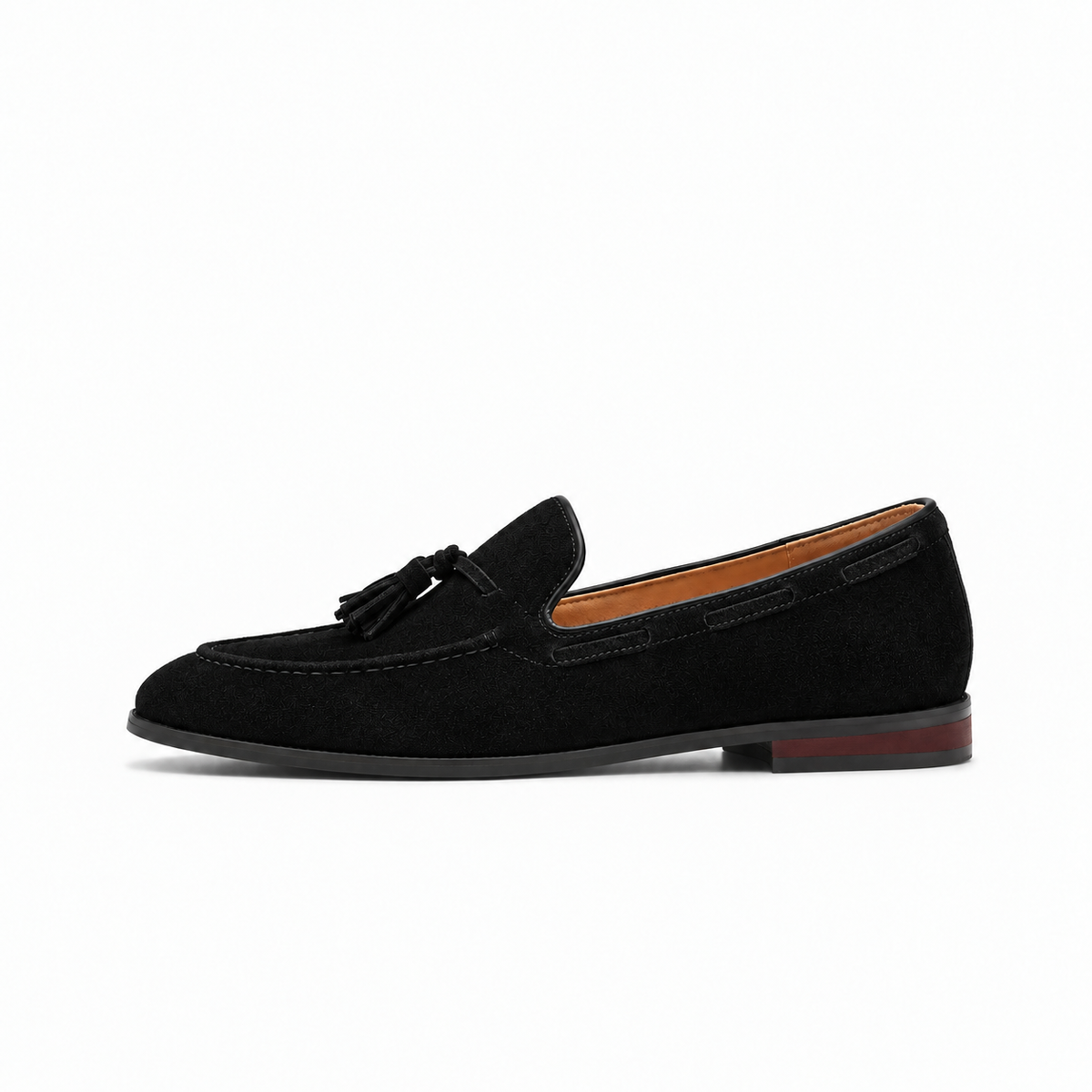 Black Womens Tassel Suede Comfort Loafers - women's suede loafers UK