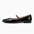 Womens Patent Mary Jane Flats black colour view - Mary Jane flats UK