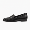 Black Womens Leather Comfort Loafers - women's leather loafers UK