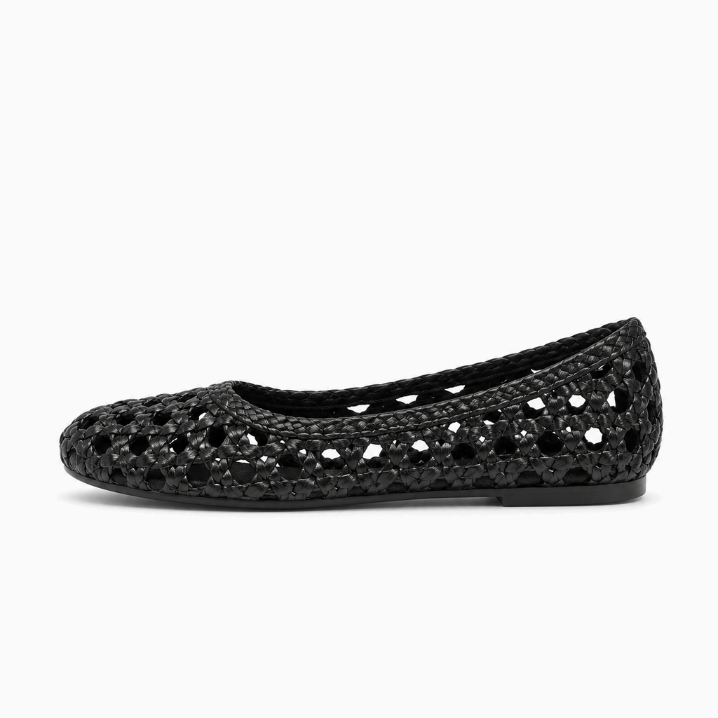 Black Womens Hollow Out Ballet Flats - women's ballet flats UK