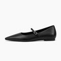 Black Womens Mary Jane Pointed Toe Ballet Flats - Mary Jane ballet flats UK